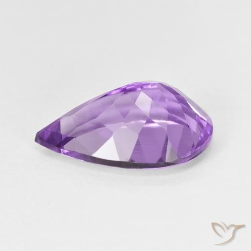Amatista Violeta medio natural de 4.43 ct, En forma de pera, VVS-VS