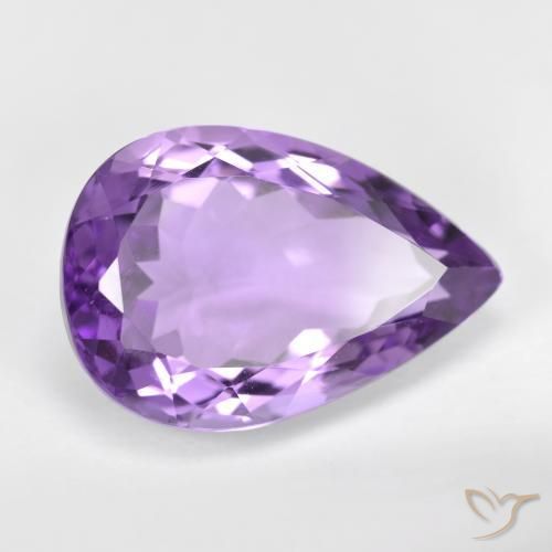 Amatista Violeta oscuro natural de 4.63 ct, En forma de pera, VVS-VS