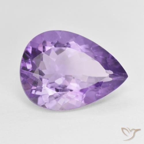 Amatista Tono violeta intenso natural de 7.28 ct, En forma de pera, VS