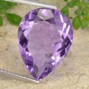 Amatista Violeta medio natural de 6.43 ct, En forma de pera, VVS-VS