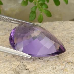 Amatista Violeta púrpura claro medio natural de 7.66 ct, En forma de pera, VS