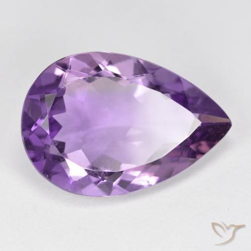 Amatista Violeta oscuro natural de 8.35 ct, En forma de pera, VVS-VS