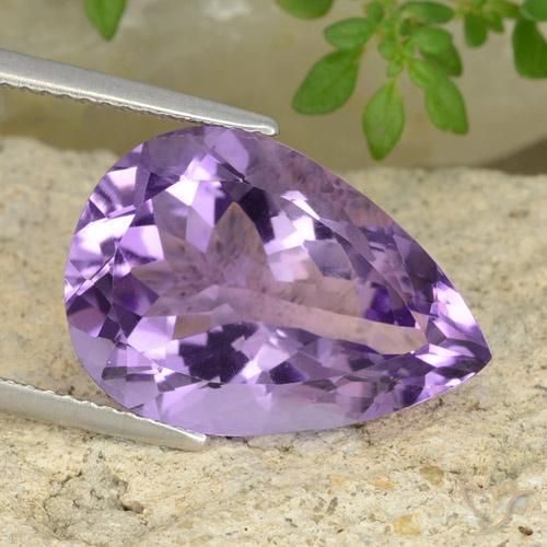 Amatista Violeta oscuro natural de 9.43 ct, En forma de pera, VVS-VS