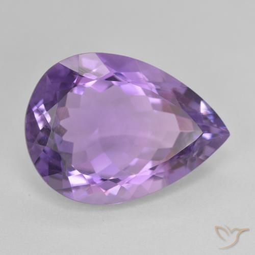 Amatista Violeta medio natural de 9.65 ct, En forma de pera, VVS-VS