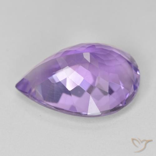 Amatista Violeta medio natural de 9.65 ct, En forma de pera, VVS-VS