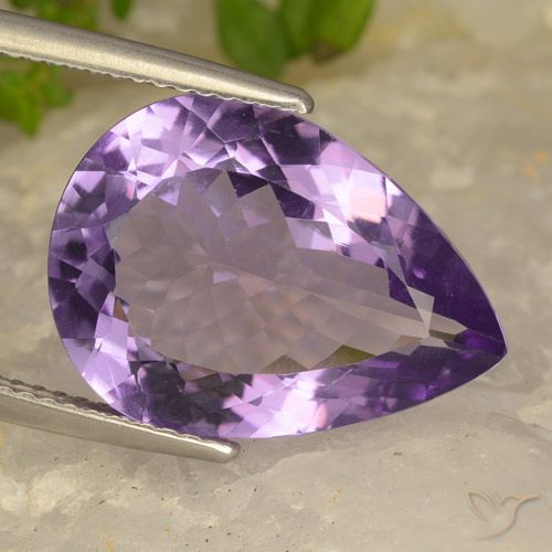 8.70ct Natural Violeta púrpura claro medio Amatista, En forma de pera, VVS-VS