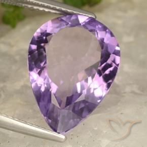 Amatista Violeta púrpura claro medio natural de 8.70 ct, En forma de pera, VVS-VS