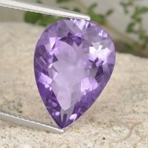 Amatista Violeta medio natural de 8.45 ct, En forma de pera, VS