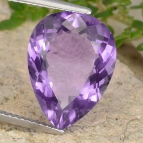Amatista Violeta medio natural de 6.55 ct, En forma de pera, VVS-VS