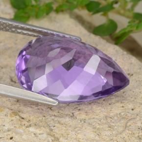 Amatista Violeta medio natural de 6.55 ct, En forma de pera, VVS-VS