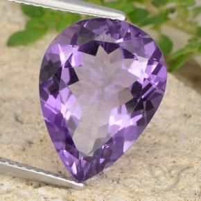 Amatista Violeta medio natural de 6.63 ct, En forma de pera, VVS-VS
