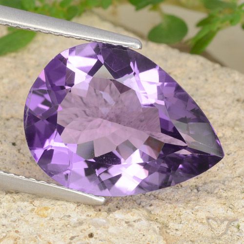 6.33ct Natural Violeta medio Amatista, En forma de pera, VVS-VS