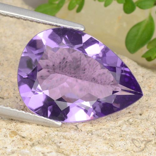 5.76ct Natural Tono violeta intenso Amatista, En forma de pera, VVS-VS