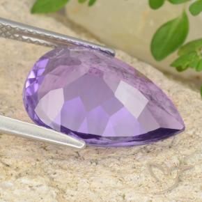 Amatista Tono violeta intenso natural de 5.76 ct, En forma de pera, VVS-VS