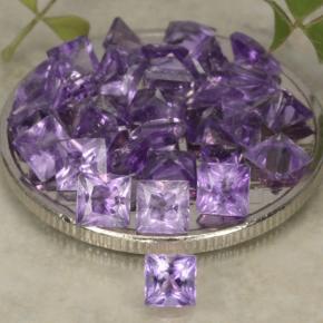 Gemas de amatista violeta medio natural de 3,84 ct, cuadrado, VS
