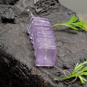 Gemas de Amatista Violeta rosáceo claro natural de 14.64 ct, Cuadrado, Transparente
