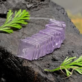 Gemas de Amatista Violeta rosáceo claro natural de 14.64 ct, Cuadrado, Transparente