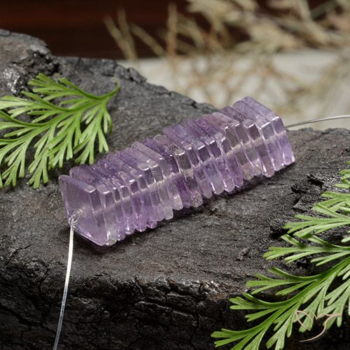 Gemas de Amatista Violeta rosáceo claro natural de 15.55 ct, Cuadrado, Transparente