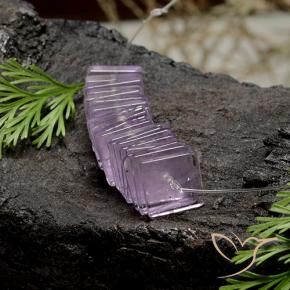 Gemas de Amatista Violeta rosáceo claro natural de 15.55 ct, Cuadrado, Transparente