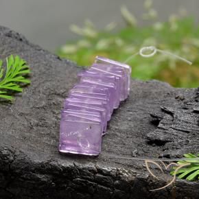 Gemas de Amatista Violeta medio natural de 15.13 ct, Cuadrado, Transparente