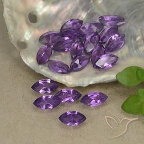 Gemas de Amatista Violeta púrpura medio natural de 3.14 ct, Marquesa, VS