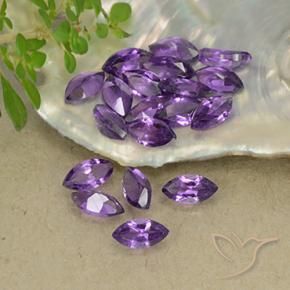 Gemas de Amatista Violeta intenso natural de 3.16 ct, Marquesa, VS