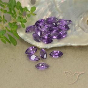 Gemas de Amatista Violeta intenso natural de 3.16 ct, Marquesa, VS