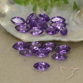 Gemas de Amatista Violeta medio natural de 3.15 ct, Marquesa, VS