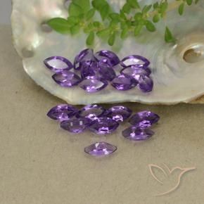 Gemas de Amatista Violeta medio natural de 3.15 ct, Marquesa, VS