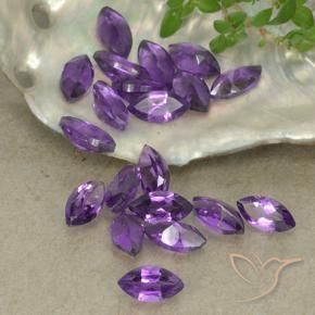 Gemas de Amatista Violeta oscuro natural de 3.18 ct, Marquesa, VS