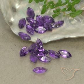 Gemas de Amatista Violeta oscuro natural de 3.18 ct, Marquesa, VS