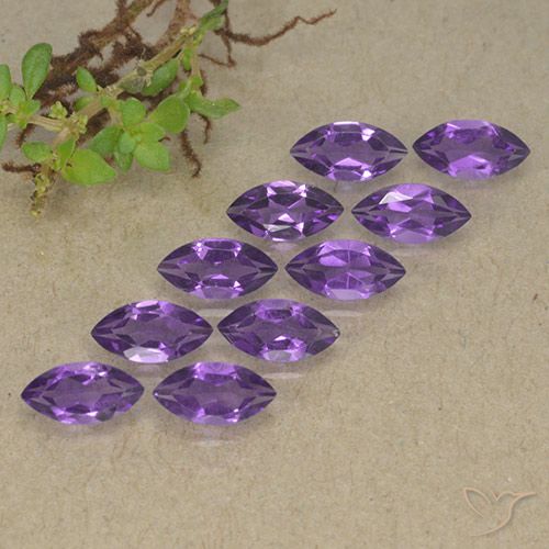 2.34ctw Natural Violeta púrpura intenso Amatista, Marquesa, VS