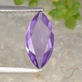 Amatista Violeta púrpura intenso natural de 1.28 ct, Marquesa, VS