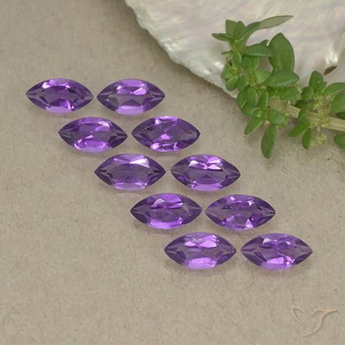 Gemas de Amatista Violeta vívido natural de 2.32 ct, Marquesa, VS