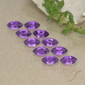 Gemas de Amatista Violeta medio natural de 2.43 ct, Marquesa, VS