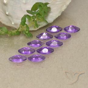 Gemas de Amatista Violeta medio natural de 2.43 ct, Marquesa, VS
