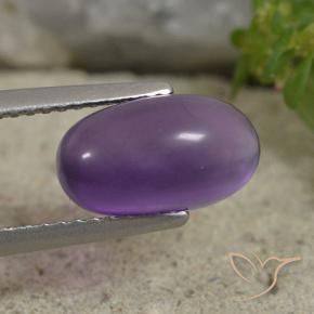 Amatista Violeta medio natural de 2.77 ct, Ovalada, Transparente