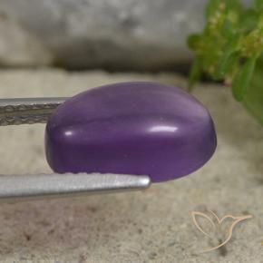 Amatista Violeta medio natural de 2.77 ct, Ovalada, Transparente