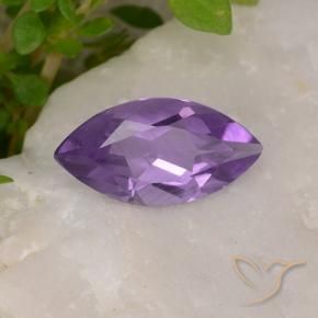 Amatista Violeta medio natural de 1.51 ct, Marquesa, VS
