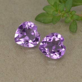 Gemas de amatista violeta natural de 1,30 ct, forma de corazón, VVS-VS