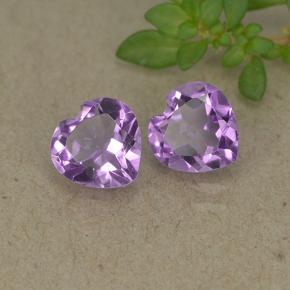 Gemas de amatista violeta natural de 1,30 ct, forma de corazón, VVS-VS