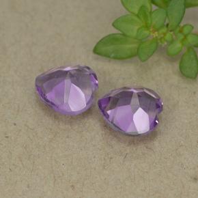 Gemas de amatista violeta natural de 1,30 ct, forma de corazón, VVS-VS