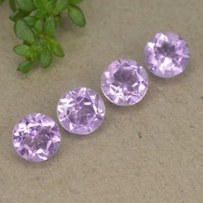 Gemas de Amatista Violeta medio natural de 2.01 ct, Corte Redondo, VS