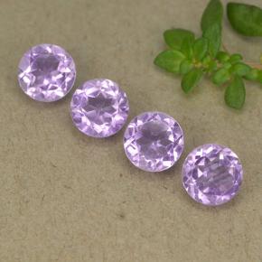 Gemas de Amatista Violeta natural de 1.78 ct, Corte Redondo, VS