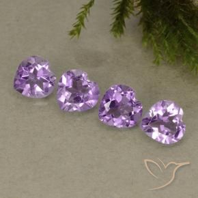Gemas de Amatista Violeta púrpura medio natural de 2.78 ct, Corazón, VVS-VS