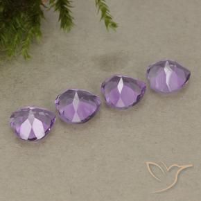 Gemas de Amatista Violeta púrpura medio natural de 2.78 ct, Corazón, VVS-VS