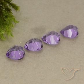 Gemas de Amatista Violeta púrpura medio natural de 2.69 ct, Corazón, VVS-VS