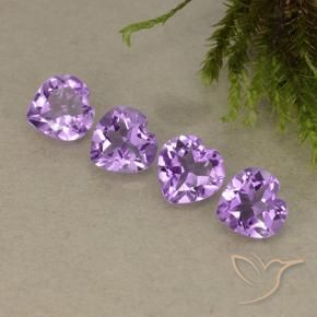 Gemas de Amatista Violeta púrpura medio natural de 2.80 ct, Corazón, VVS-VS