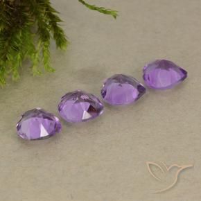 Gemas de Amatista Violeta púrpura medio natural de 2.80 ct, Corazón, VVS-VS