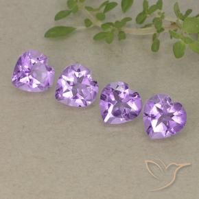 Gemas de Amatista Violeta púrpura medio natural de 2.81 ct, Corazón, VVS-VS